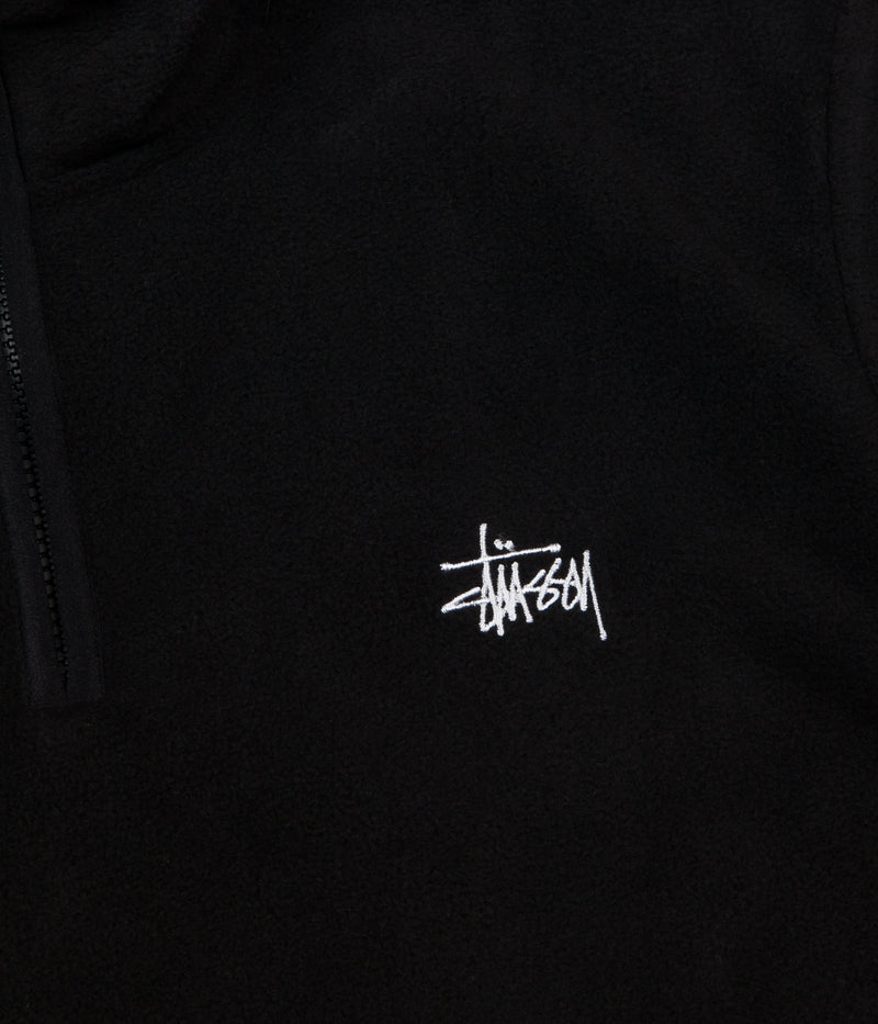 Stussy Polar Fleece Half Zip Sweatshirt in Black
