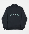 Stussy Quarter Zip Mock Neck Sweatshirt in Black