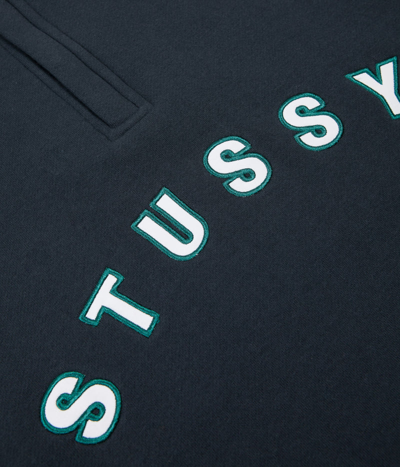 Stussy Quarter Zip Mock Neck Sweatshirt in Black