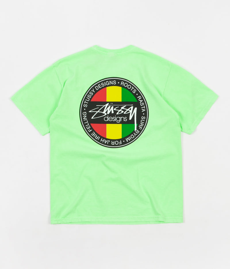 Stussy Rasta Sk8 Pigment Dyed T-Shirt in Green