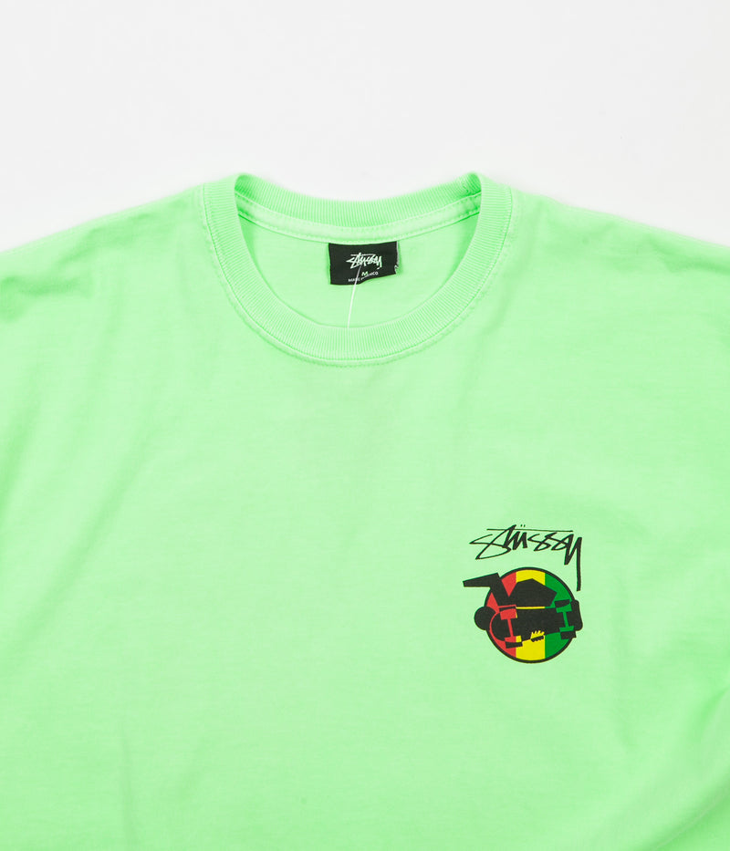 Stussy Rasta Sk8 Pigment Dyed T-Shirt in Green