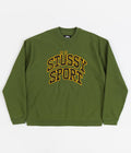 Stussy Relaxed Oversized Crewneck Sweatshirt in Green