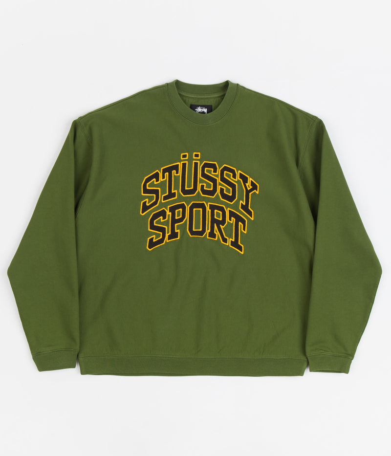 Stussy Relaxed Oversized Crewneck Sweatshirt in Green