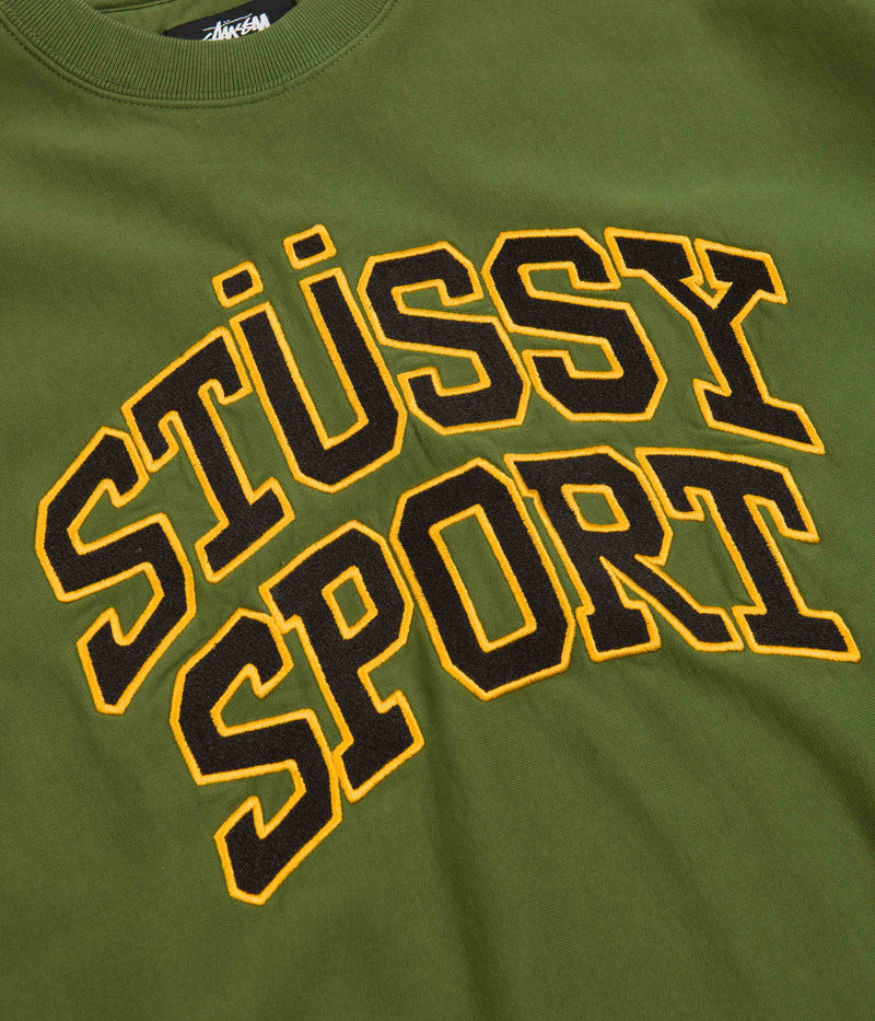 Stussy Relaxed Oversized Crewneck Sweatshirt in Green