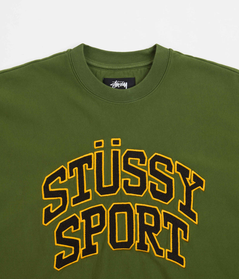 Stussy Relaxed Oversized Crewneck Sweatshirt in Green