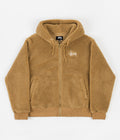 Stussy Sherpa Zip Hoodie in Brown