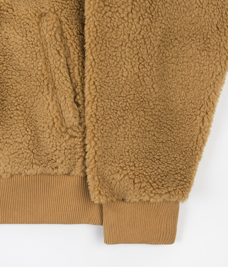 Stussy Sherpa Zip Hoodie in Brown