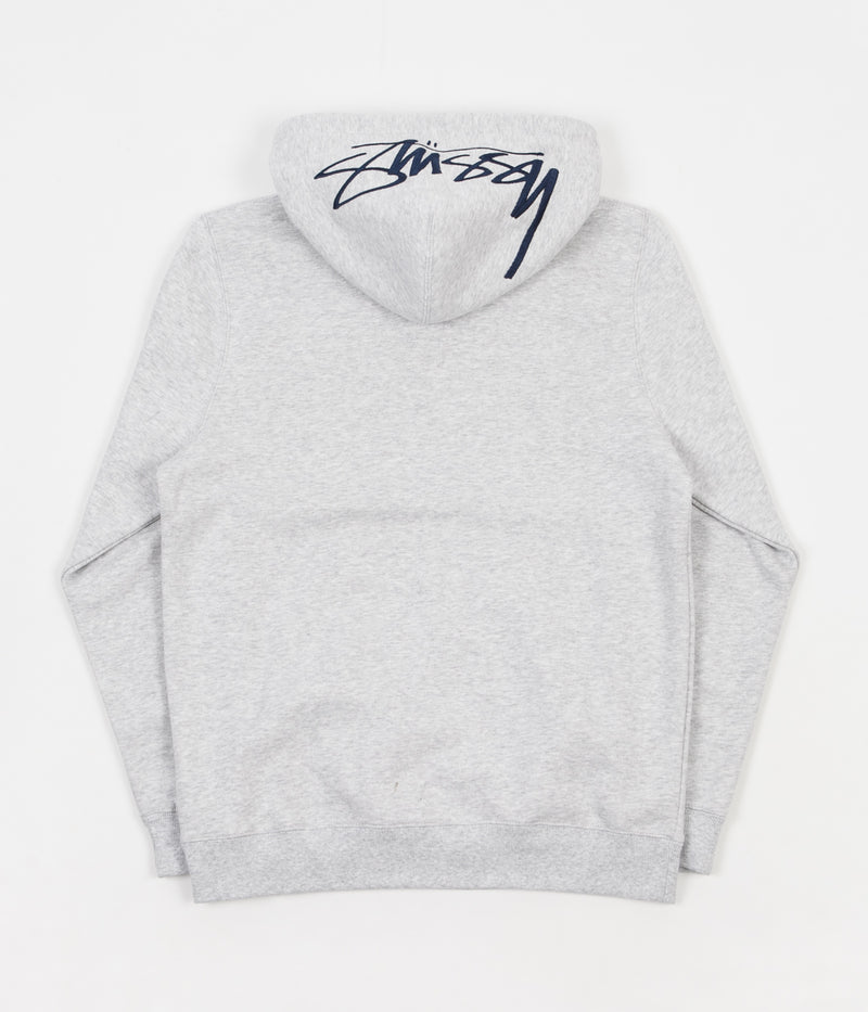 Stussy Smooth Stock Applique Hoodie in Grey Heather