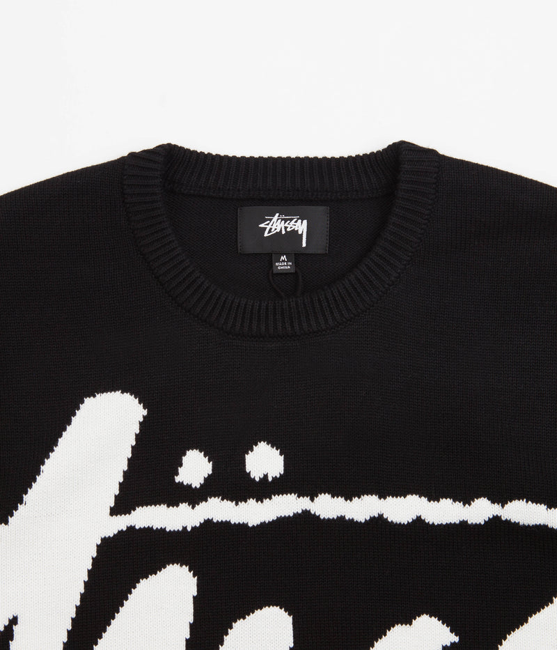 Stussy Stock Crewneck Sweatshirt in Black