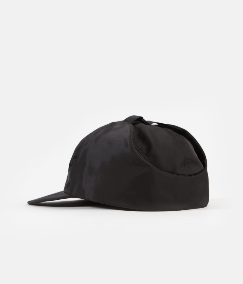 Stussy Stock Ear Flap Camp Cap in Black