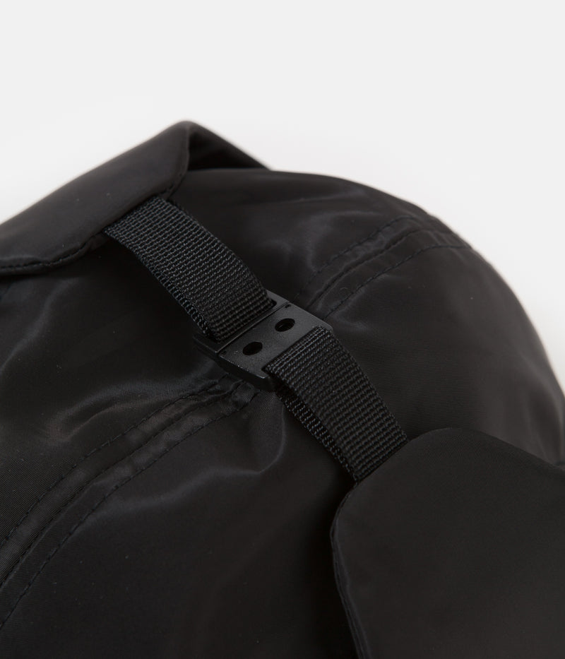 Stussy Stock Ear Flap Camp Cap in Black
