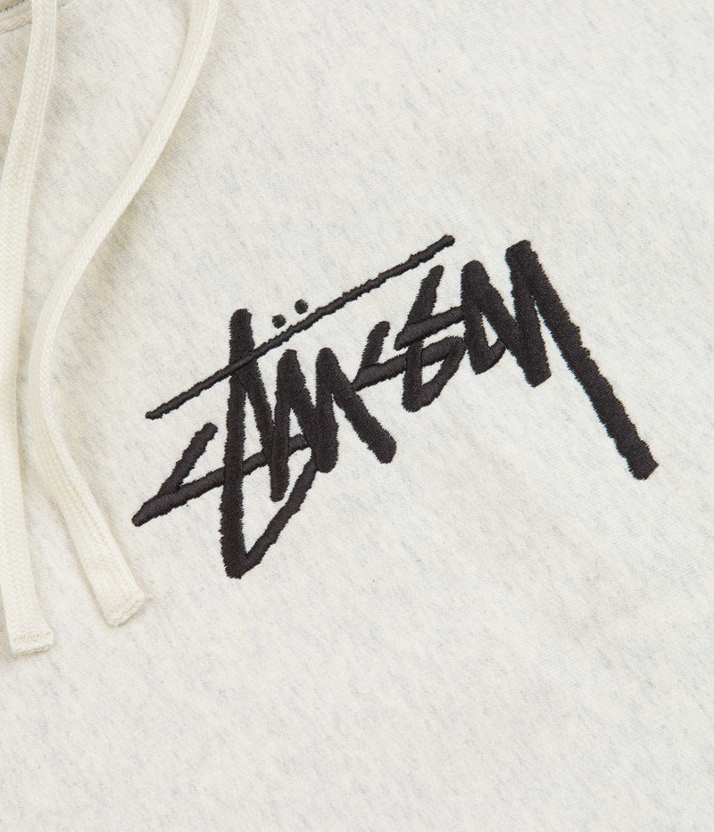Stussy Stock Logo Applique Hoodie in Ash Heather