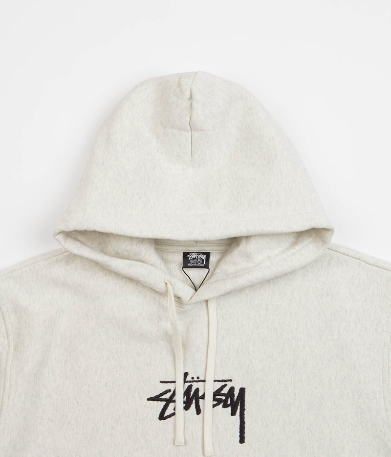 Stussy Stock Logo Applique Hoodie in Ash Heather