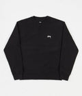 Stussy Stock Logo Crewneck Sweatshirt in Black