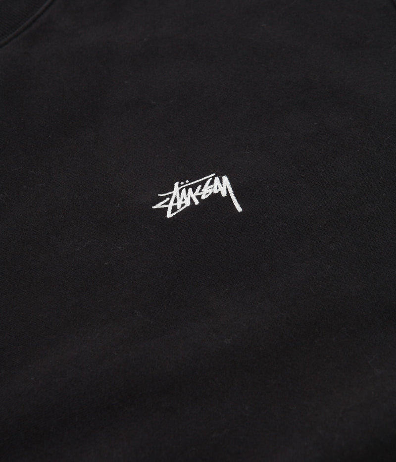 Stussy Stock Logo Crewneck Sweatshirt in Black