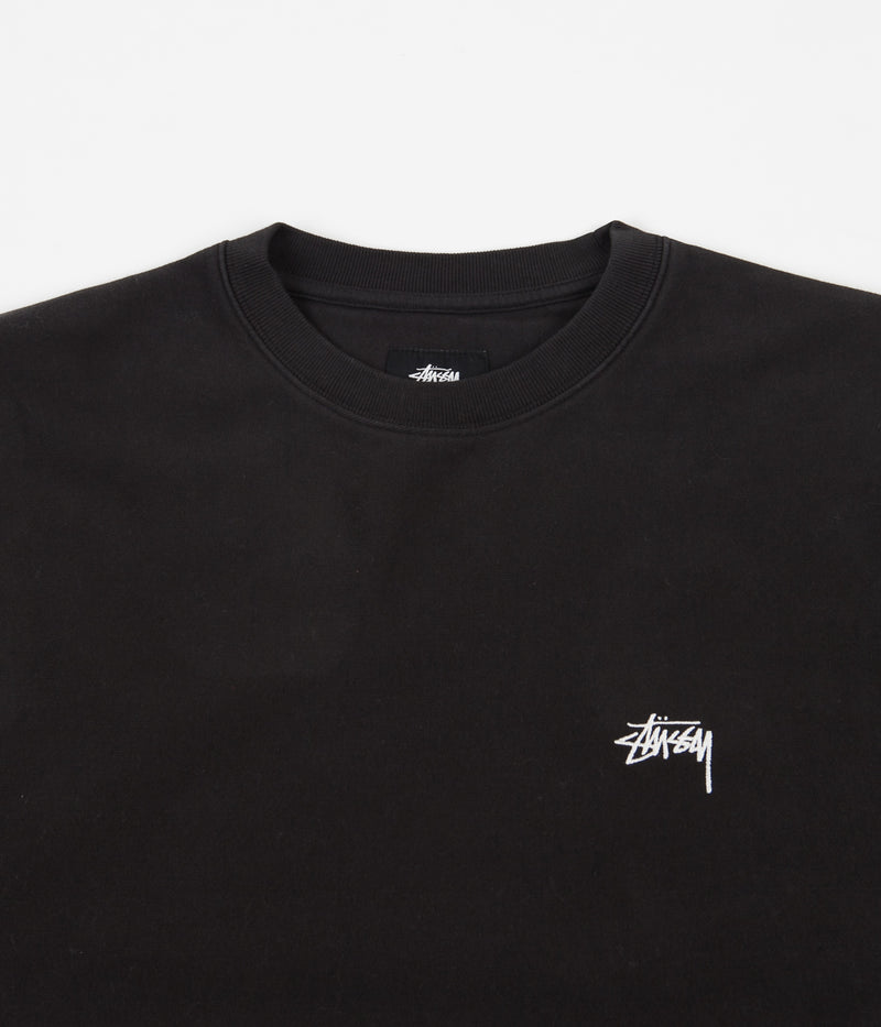Stussy Stock Logo Crewneck Sweatshirt in Black