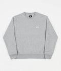 Stussy Stock Logo Crewneck Sweatshirt in Grey Heather