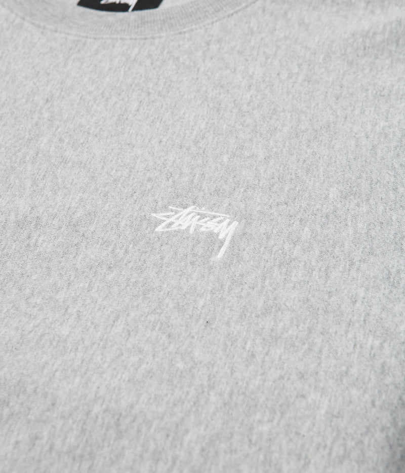Stussy Stock Logo Crewneck Sweatshirt in Grey Heather