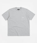 Stussy Stock Logo Pocket T-Shirt in Grey Heather B12B