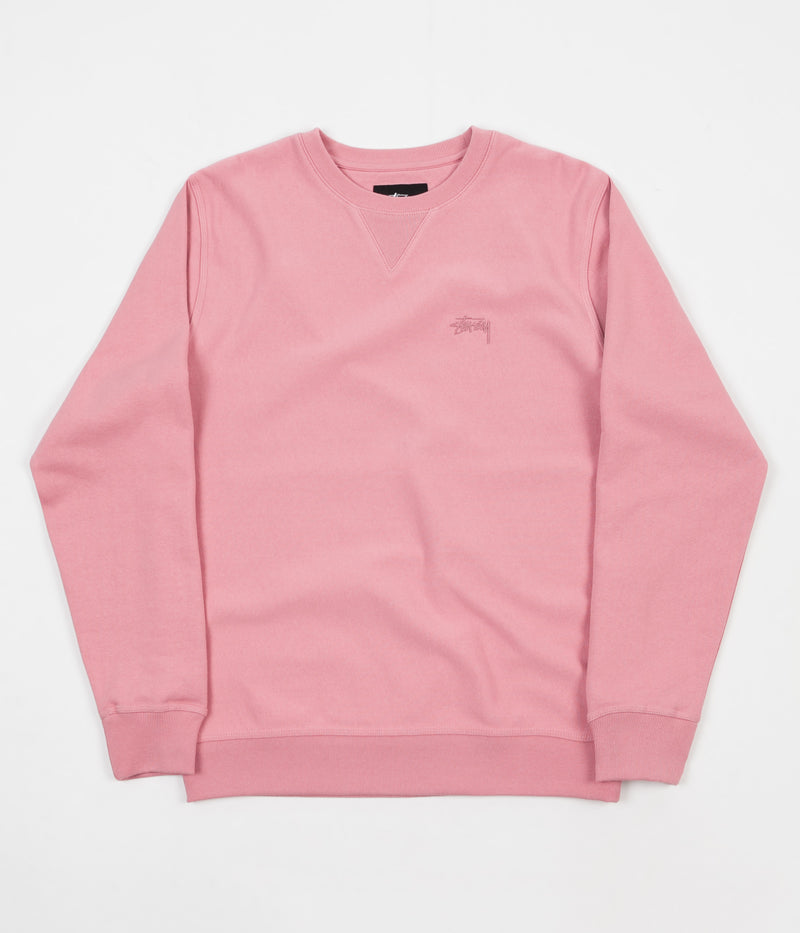 Stussy Stock Terry Crewneck Sweatshirt in Pink