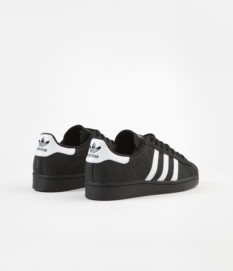 Adidas Superstar ADV Shoes in Core Black and White / Gold Metallic