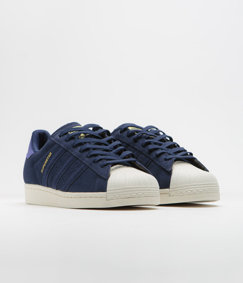 Adidas Superstar ADV Shoes in Dark Blue and Team Royal Blue / Gold Metallic