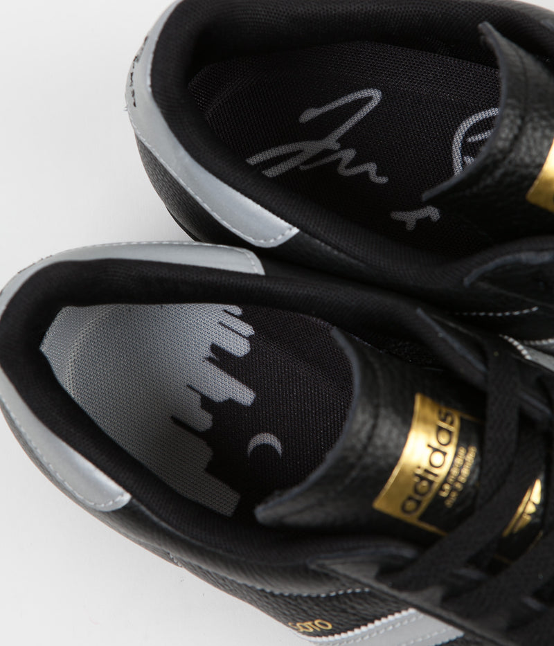 Adidas Superstar ADV 'Soto' Shoes in Core Black and Silver Metallic / Gold Metallic