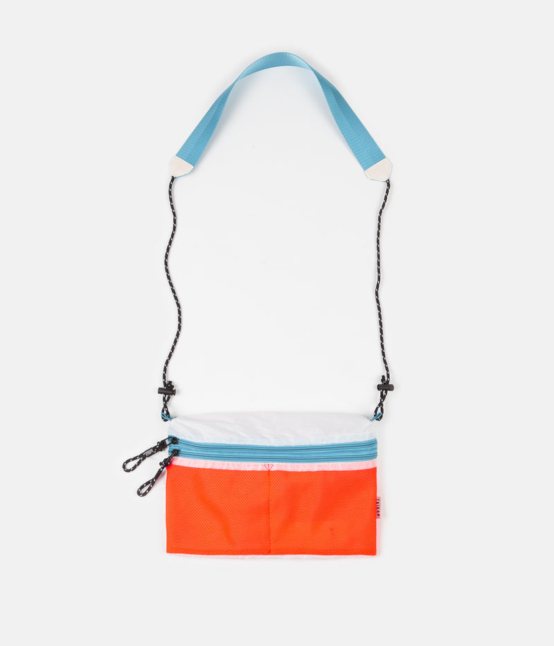 Taikan Everything Sacoche Bag in Orange and White / Teal and Large