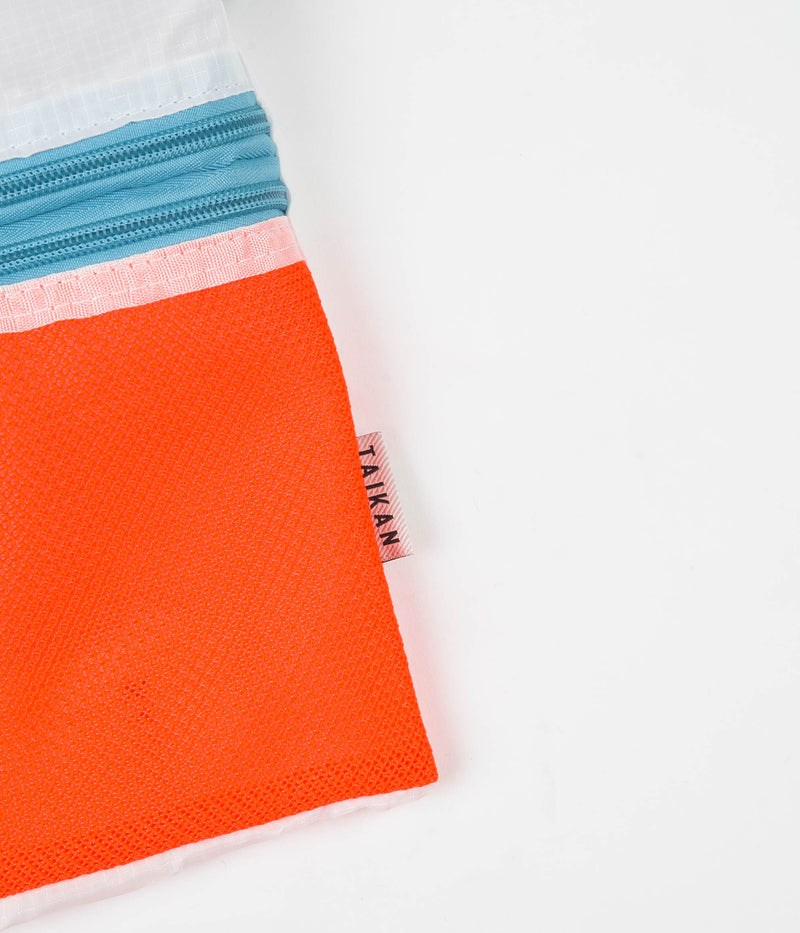 Taikan Everything Sacoche Bag in Orange and White / Teal and Large