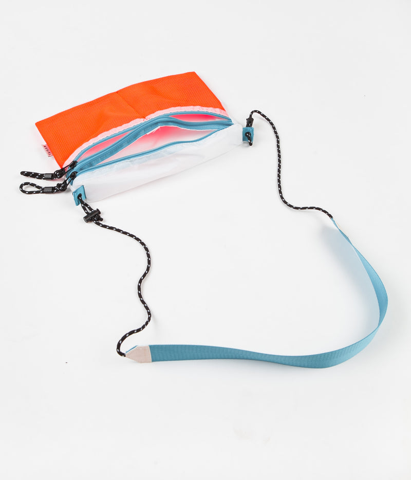Taikan Everything Sacoche Bag in Orange and White / Teal and Large