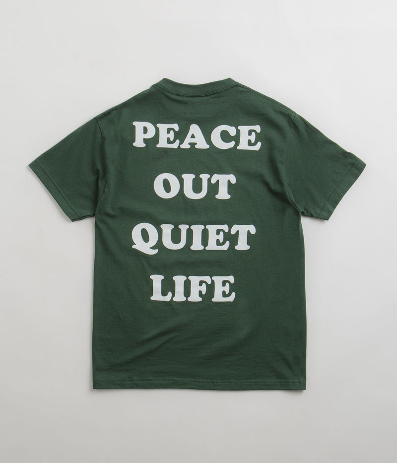 The Quiet Life Peace Out T-Shirt in Hunter Green
