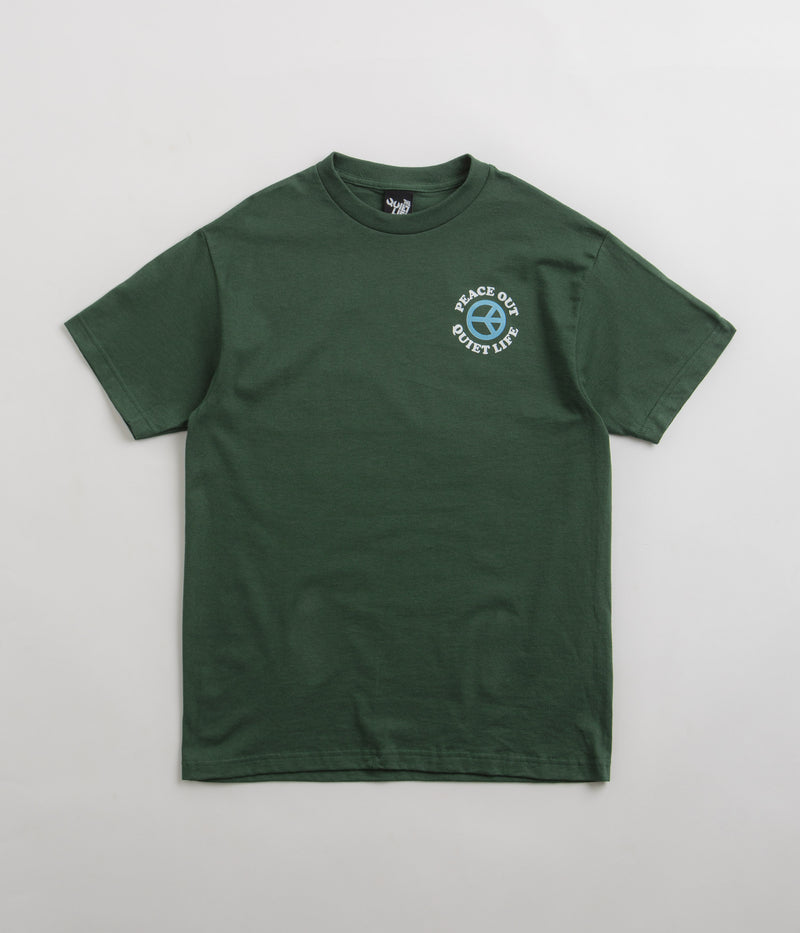 The Quiet Life Peace Out T-Shirt in Hunter Green