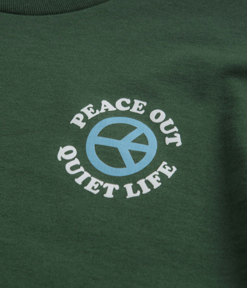 The Quiet Life Peace Out T-Shirt in Hunter Green