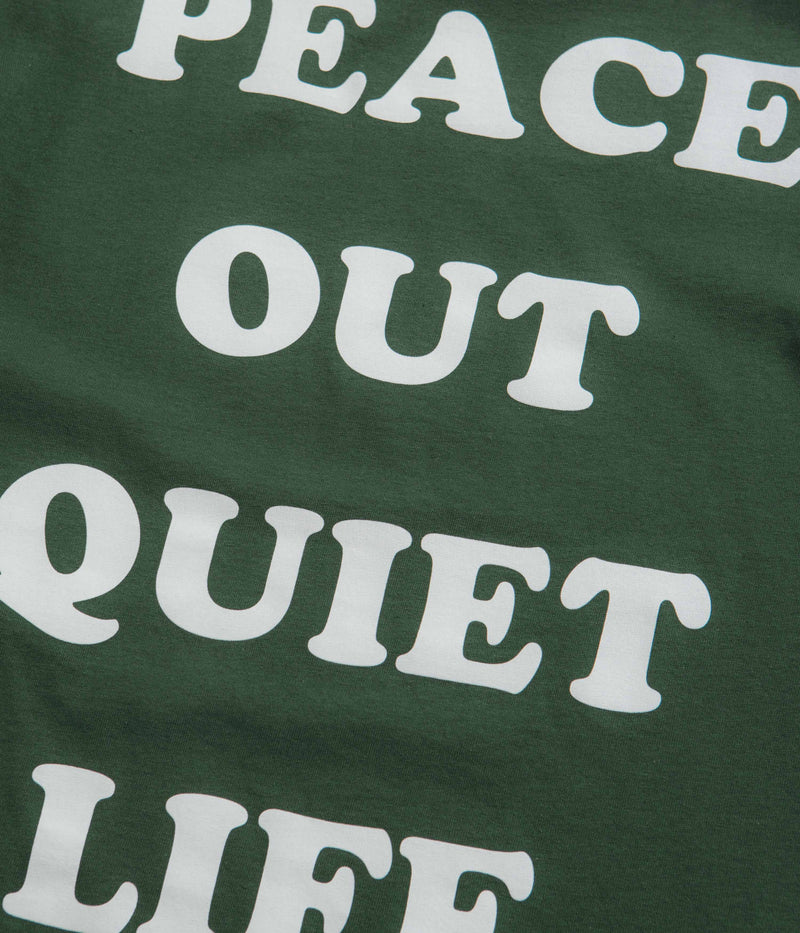 The Quiet Life Peace Out T-Shirt in Hunter Green