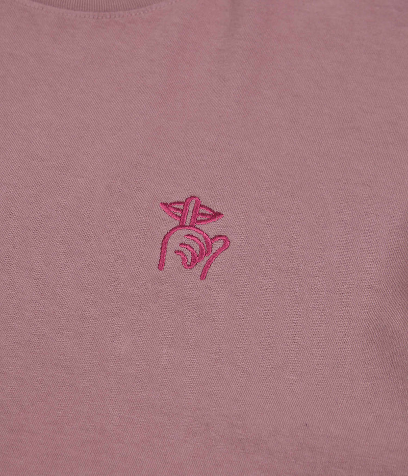 The Quiet Life Shhh Embroidery T-Shirt in Mauve