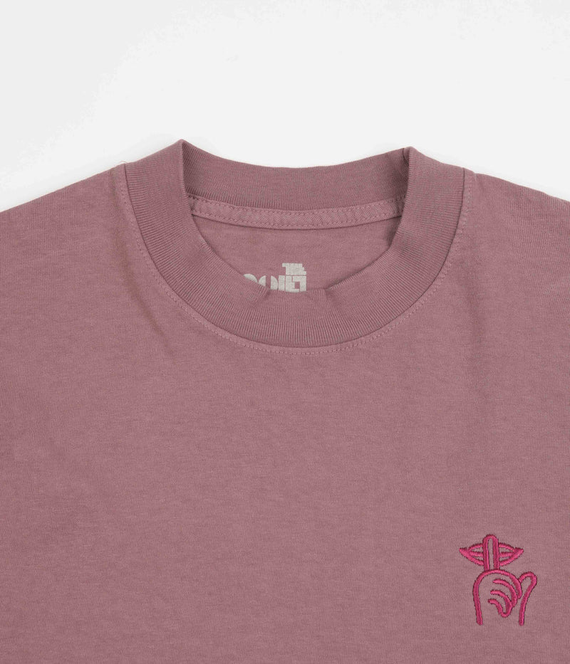 The Quiet Life Shhh Embroidery T-Shirt in Mauve