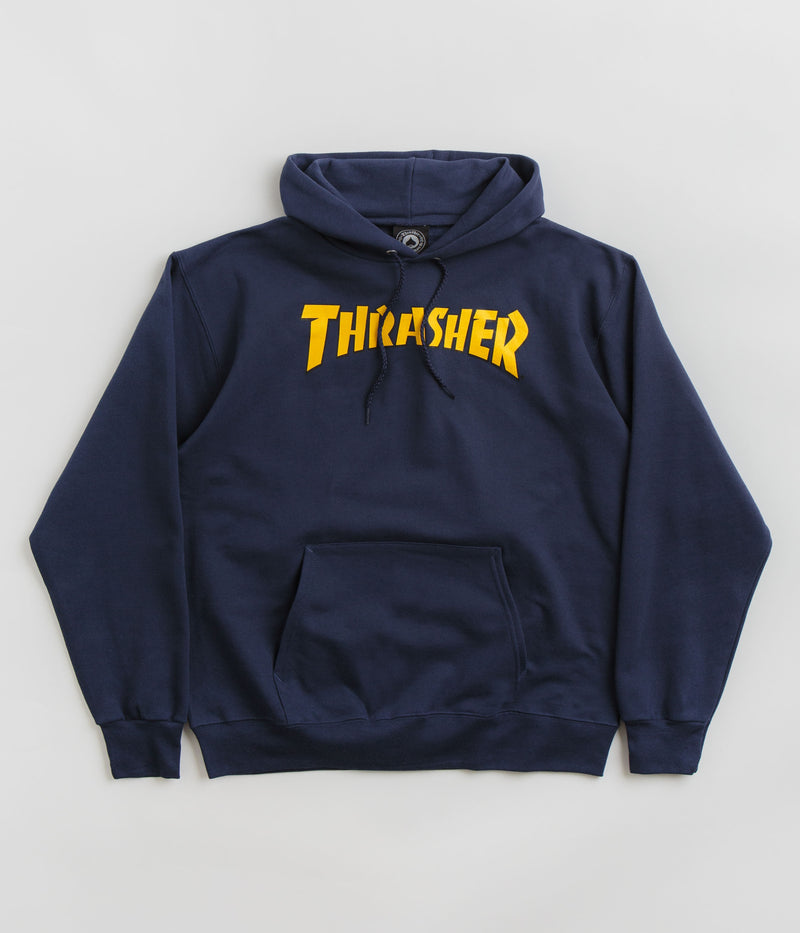 Thrasher Cover Logo Hoodie in Navy