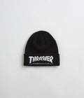 Thrasher Embroidered Logo Beanie in Black and White