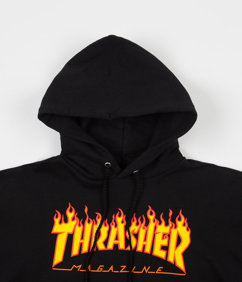 Thrasher Flame Logo Hoodie in Black