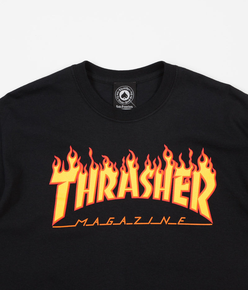 Thrasher Flame Logo T-Shirt in Black