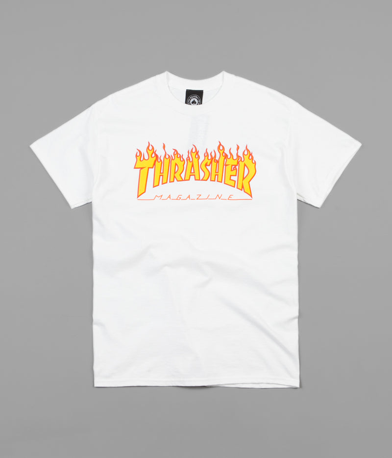 Thrasher Flame Logo T-Shirt in White