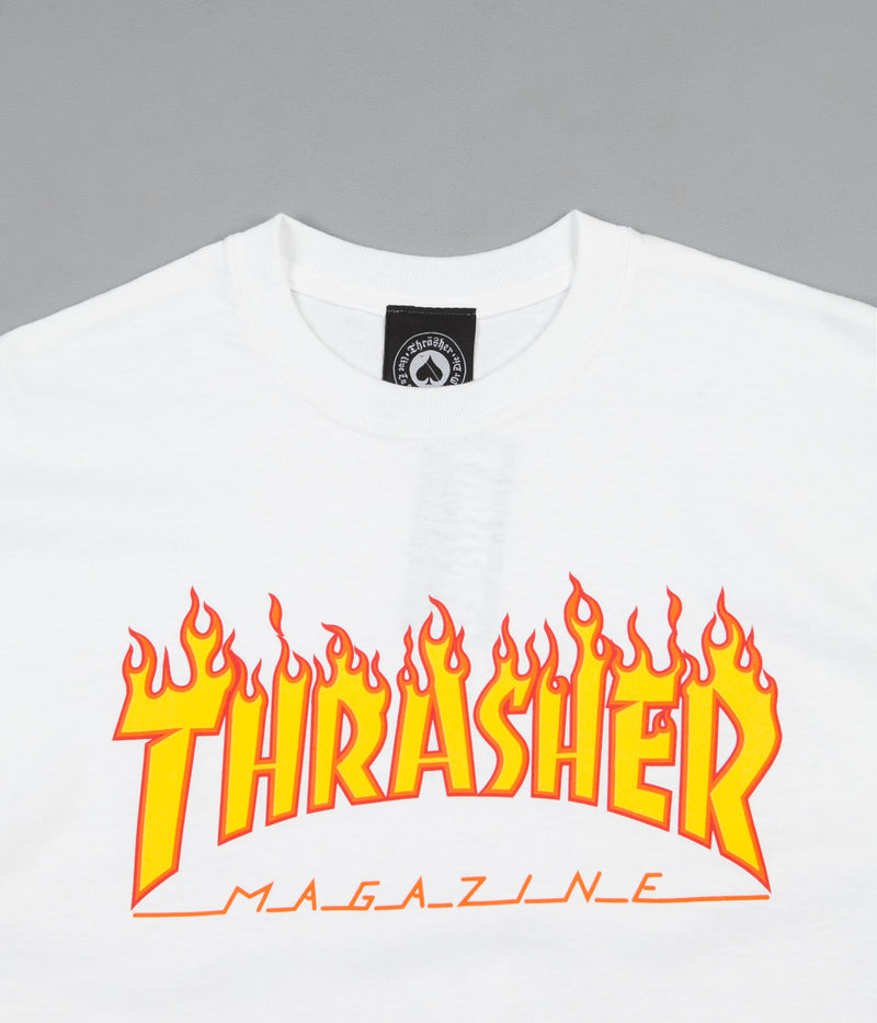 Thrasher Flame Logo T-Shirt in White