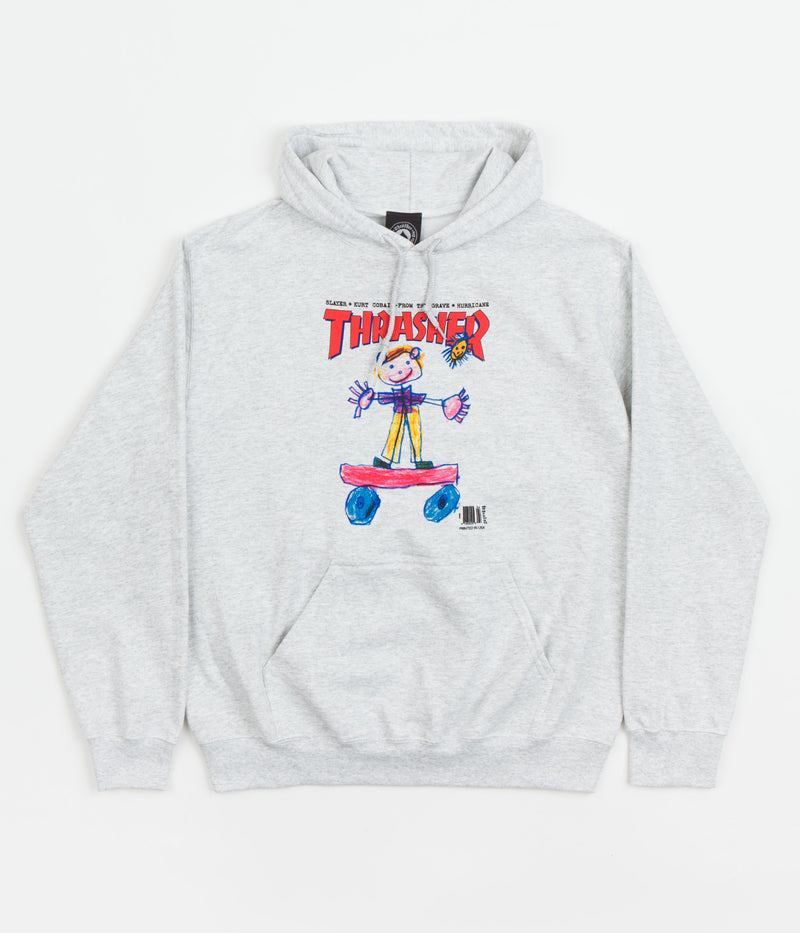 Thrasher Kid Cover Hoodie in Ash Grey