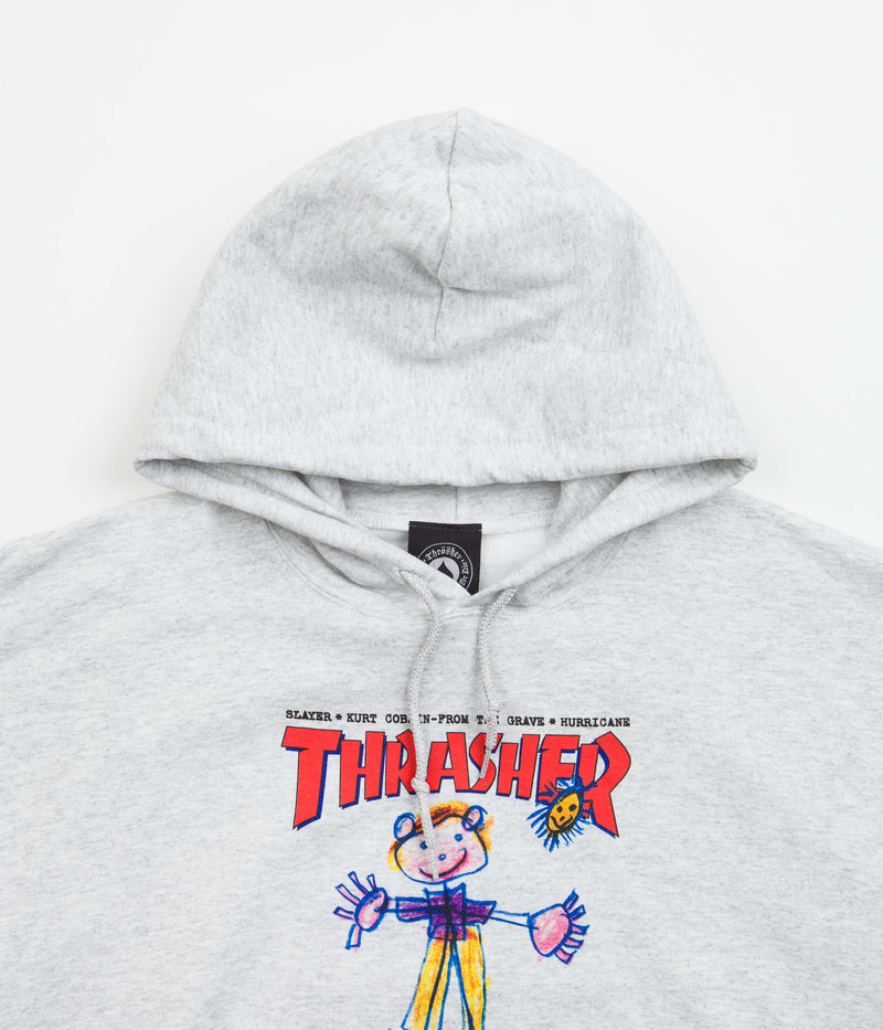 Thrasher Kid Cover Hoodie in Ash Grey