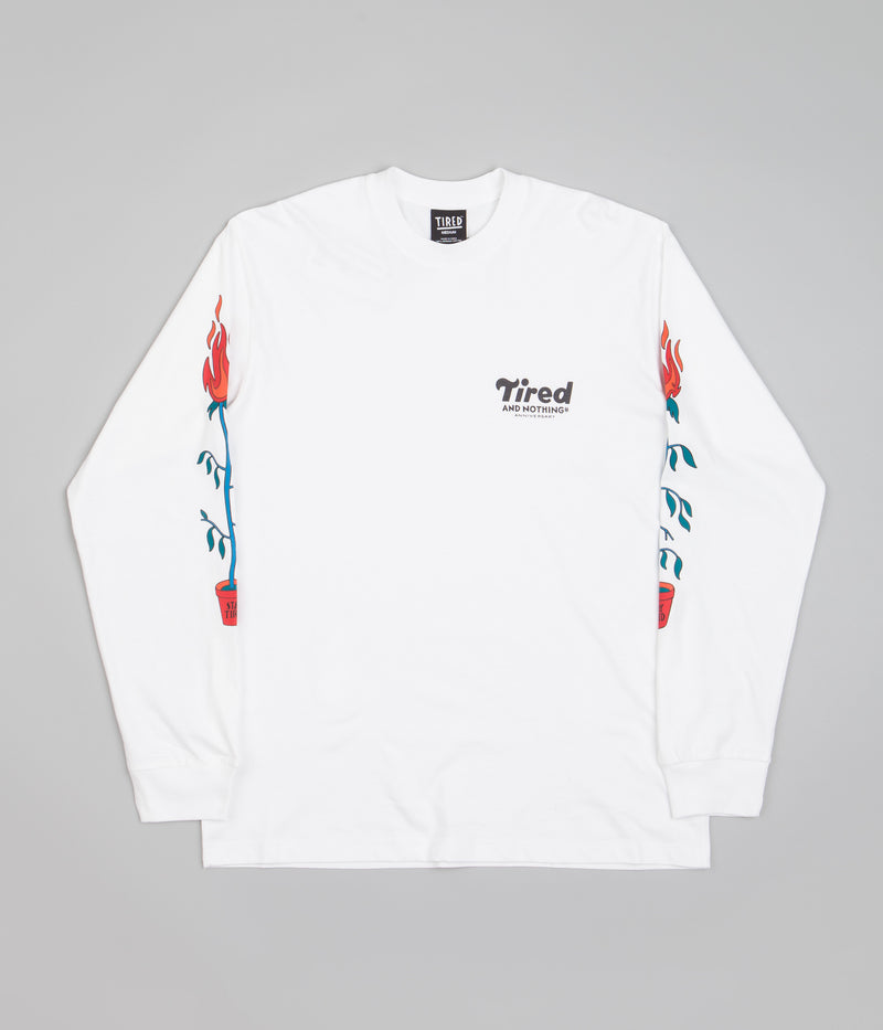 Tired Nothingth Long Sleeve T-Shirt in White