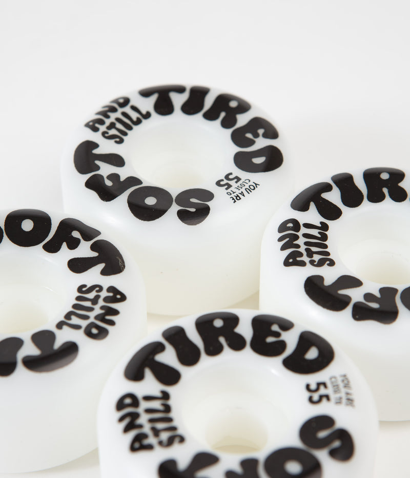 Tired Soft And Still Tired Wheels in White and 55mm