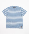 Tired Stamp Striped Pocket T-Shirt in Bright Blue