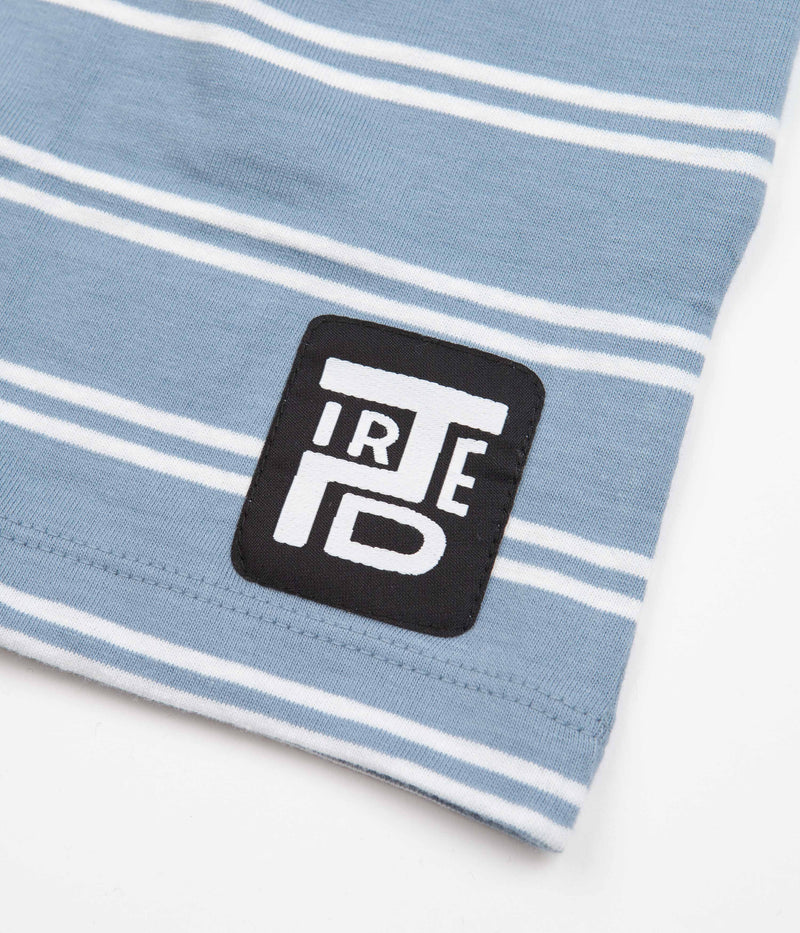 Tired Stamp Striped Pocket T-Shirt in Bright Blue