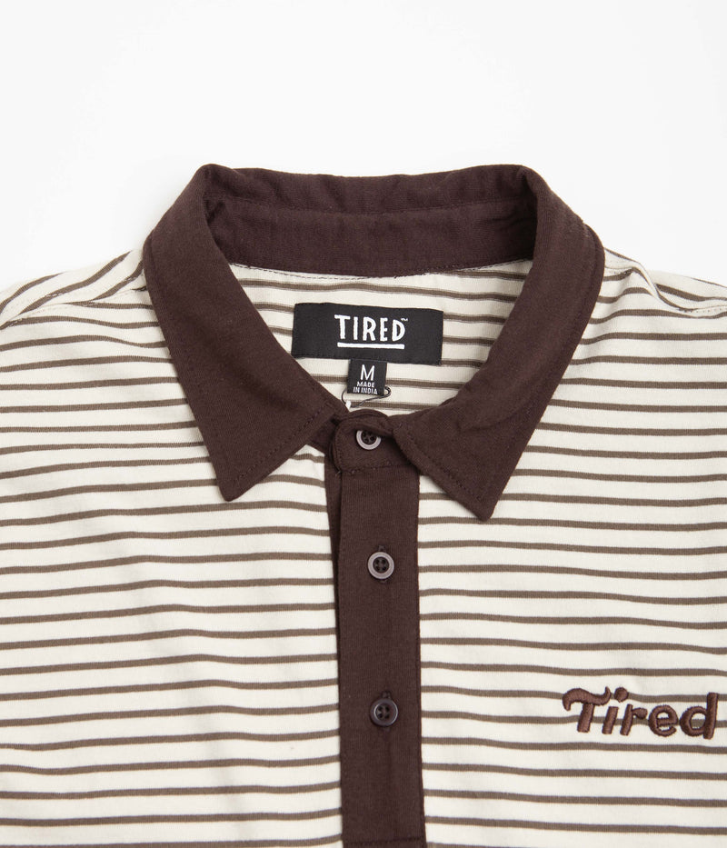Tired Summer Polo Shirt in Cream and Brown