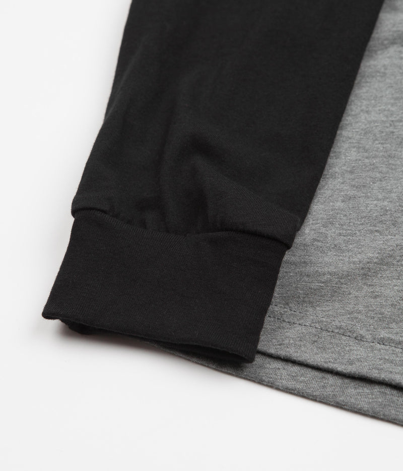 Tired The Rounders Raglan Long Sleeve T-Shirt in Grey and Black